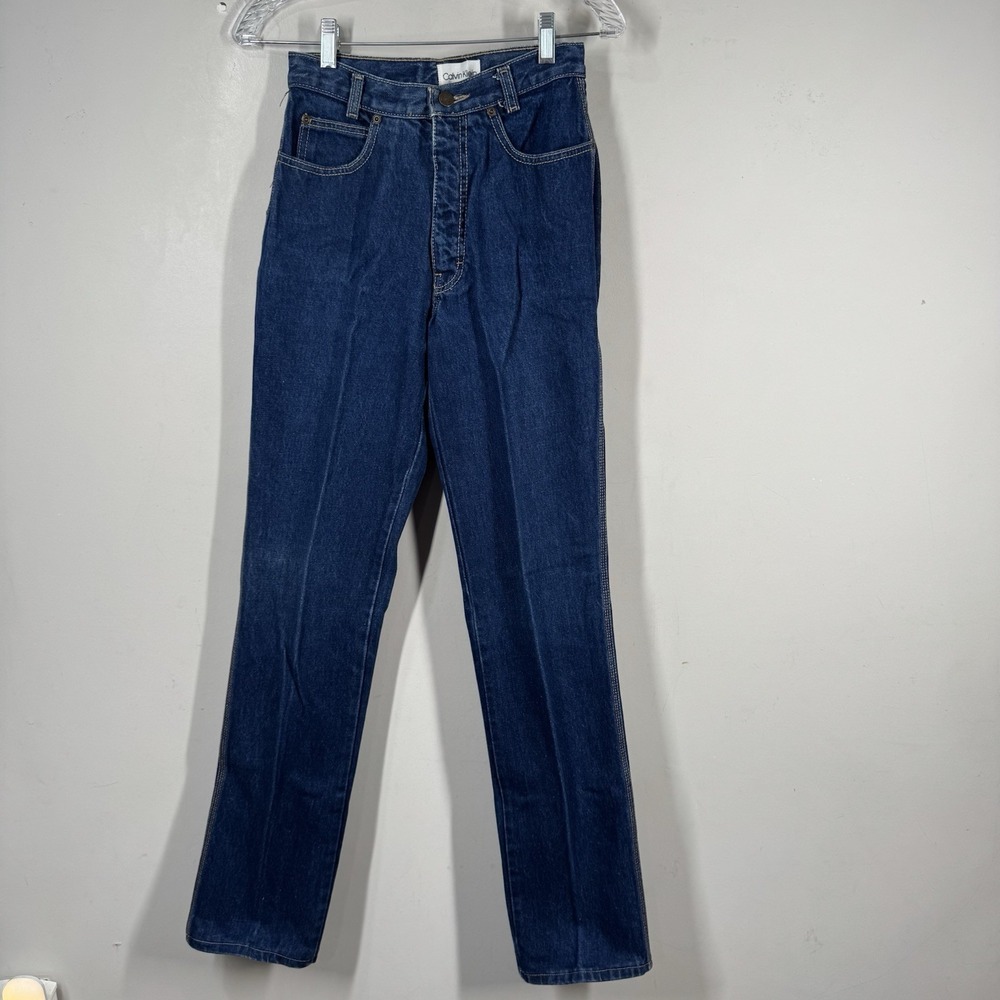 Vintage Calvin Klein High Waisted Straight Leg Jeans Made in USA Size 9 W26 L33